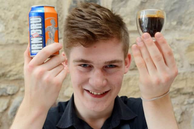 Barista Daniel Todd, aged 17, in Brodie's Cafe in Linlithgow