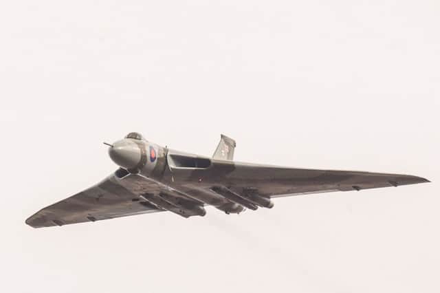 The last airworthy Vulcan bomber flies past East Fortune's Museum of Flight. Picture: Toby Williams