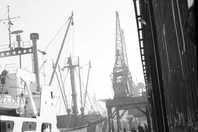 A cargo ship berthed at No 7 shed in Imperial Dock, 1959. Picture: TSPL