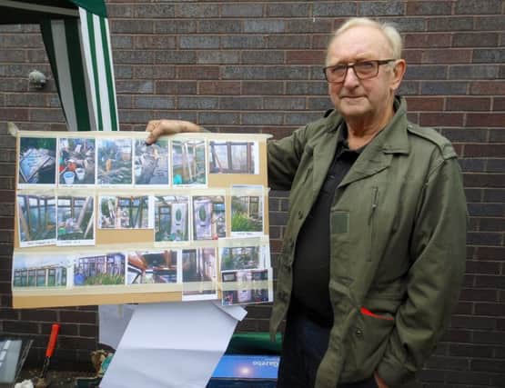 Harry Scalley, who made a greenhouse in two weeks for just £20