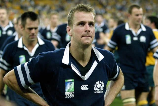 A dejected Chris Paterson after Scotlands 33-16 defeat by Australia in the 2003 World Cup quarter-finals. Picture: PA