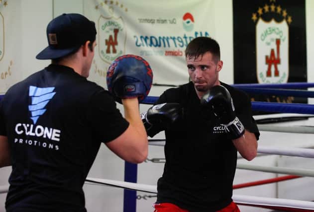 Josh Taylor turns on the style at  Lochend amateur gym yesterday. Picture: Scott Louden