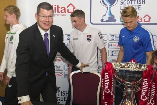 Neil Doncaster was at Hampden to announce the energy company Utilita as official presenting partner of the Scottish League Cup. Picture: SNS
