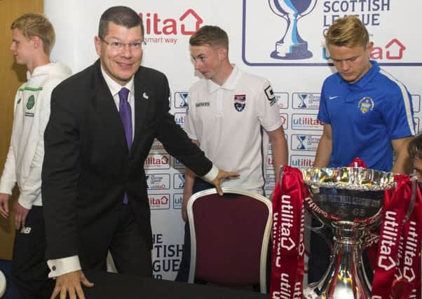 Neil Doncaster was at Hampden to announce the energy company Utilita as official presenting partner of the Scottish League Cup. Picture: SNS