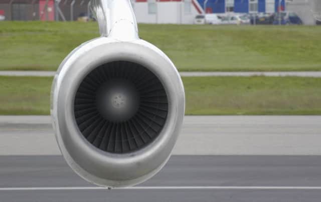 Jet engine at Aberdeen Airport. Picture: TSPL