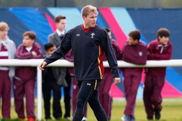 Tyler Morgan during a Wales Training session. Picture: Getty
