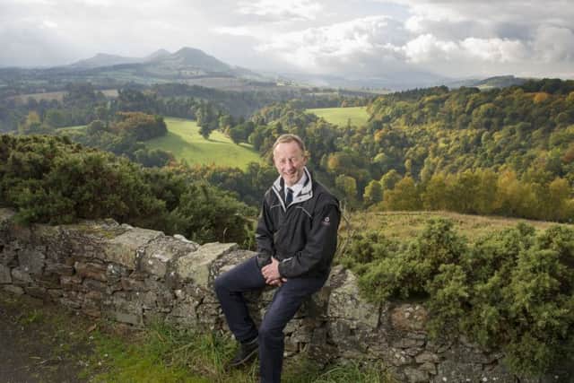 Former Scotland international Keith Robertson, who now runs a car dealership in Earlston, is pictured at Scotts View, Bemersyde, near Melrose. Picture: Ian Rutherford