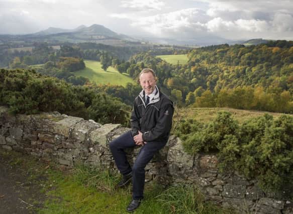 Former Scotland international Keith Robertson, who now runs a car dealership in Earlston, is pictured at Scotts View, Bemersyde, near Melrose. Picture: Ian Rutherford