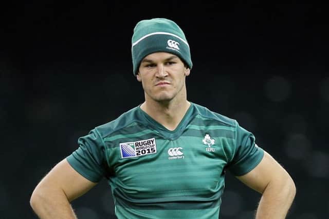 Johnny Sexton during training yesterday. Picture: AP