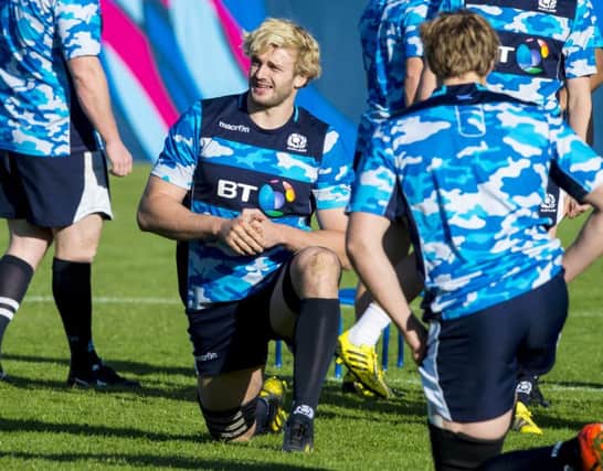 Scotland's Richie Gray in training. PicturE: SNS