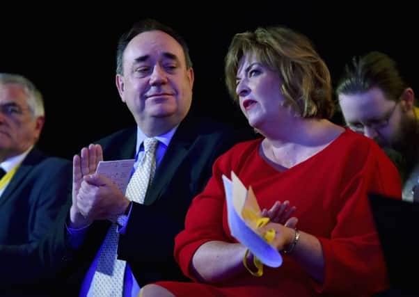 Alex Salmond MP and Fiona Hyslop MSP at the SNP conference in Aberdeen. Picture: Getty