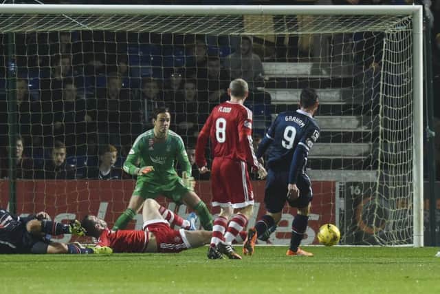 Ross County's Brian Graham (right) puts his side 1-0 up. Picture: SNS