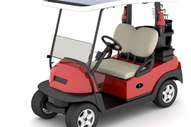 Colin Peat took a golf buggy for a drive on a main road