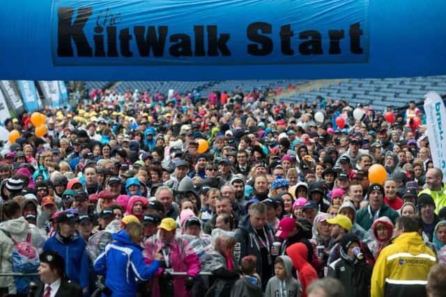Kiltwalkers around Scotland help to raise millions for good causes, with childrens charities to the fore. Picture: Alex Hewitt