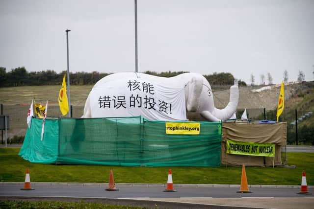 An anti-nuclear protest at Hinkley Point. Picture: PA