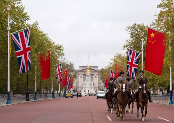 Rehearsals for the journey down the Mall today for President Xi Jinping. Picture: Getty