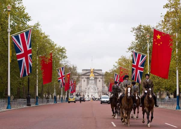 Rehearsals for the journey down the Mall today for President Xi Jinping. Picture: Getty