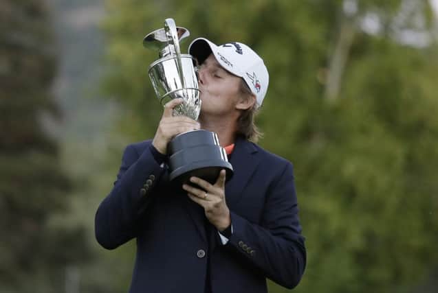 Emiliano Grillo won the Frys.com Open despite nearly hitting world No 3 Rory McIlroy with a golf ball. Picture: AP