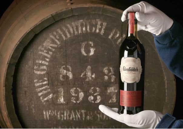 The last bottle of Glenfiddich Rare Collection 1937, the world's oldest single malt. Descendents of Glenfiddch Scotland have a combined wealth of £1.9billion. Picture John Paul