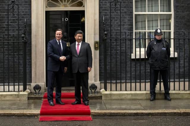 President Xi Jinping and Prime Minister David Cameron at No 10. Picture: AP