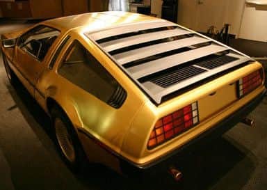 Only four out of 100 gold-plated DeLoreans were ever made. Photo: Enter My World.