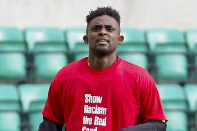 Islam Feruz was one of the players who made up a strong-looking Hibs bench at Falkirk. Picture: SNS