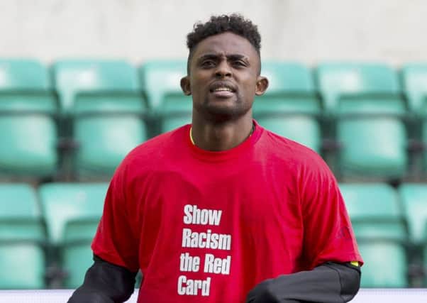 Islam Feruz was one of the players who made up a strong-looking Hibs bench at Falkirk. Picture: SNS