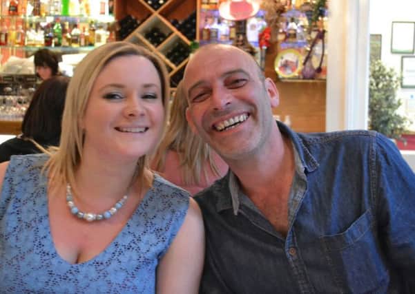 Michelle Campbell, who is battling a rare form of ovarian cancer, with her partner Robin, whose former band Lush Rollers is reforming to play in a gig to raise cash for charities who cared for her.