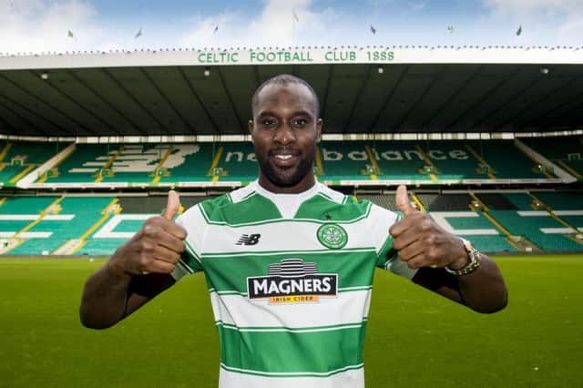 Carlton Cole gives the thumbs up after signing with Celtic. Picture: SNS