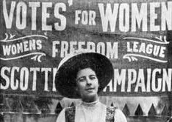 Public demonstrations and banners were prominent throughout the women's suffrage campaign. Photo: Scottish Archive Network.