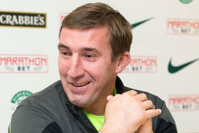 Hibs manager Alan Stubbs insists that he is not focusing on Rangers eight-point lead. Picture: SNS
