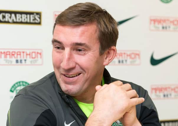 Hibs manager Alan Stubbs insists that he is not focusing on Rangers eight-point lead. Picture: SNS