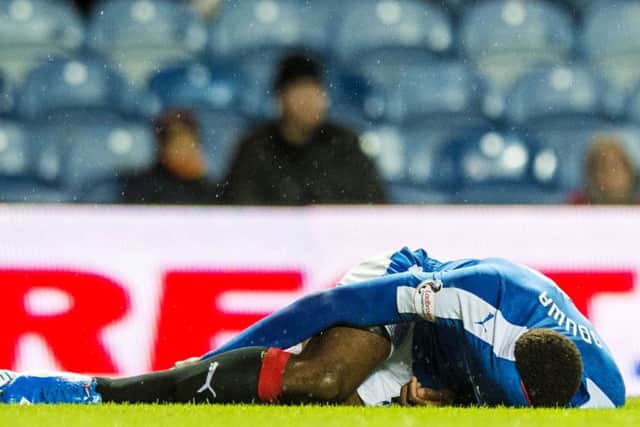 A row erupted after Nathan Oduwa was injured by an early foul in Rangers' 1-0 win over Livingston in midweek. Picture: SNS
