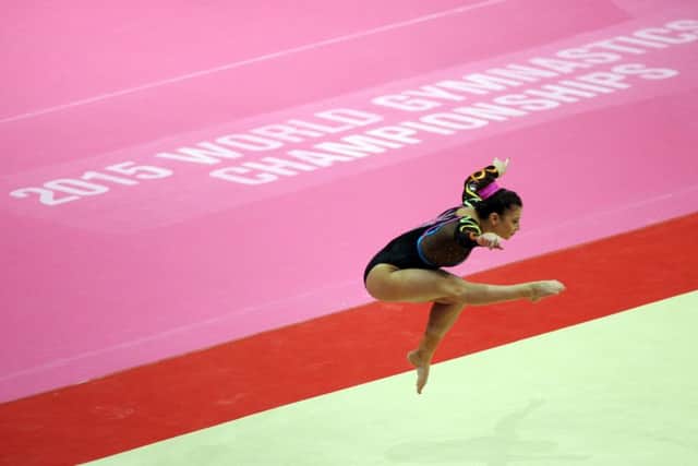 Claudia Fragapane competes on the floor at the SSE Hydro. Picture: Getty