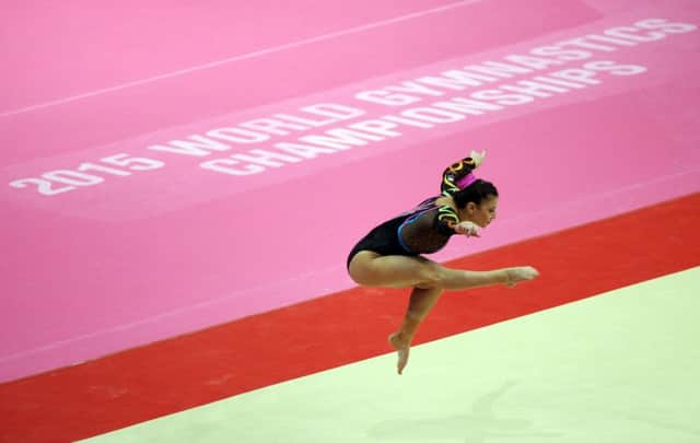 Claudia Fragapane competes on the floor at the SSE Hydro. Picture: Getty