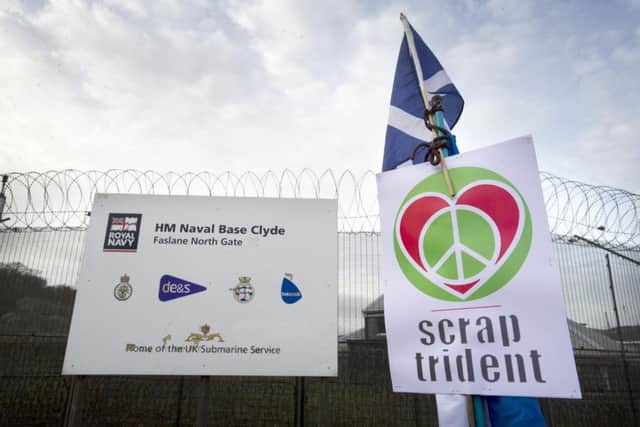 Many oppose nuclear weapons being situated in Scotland.