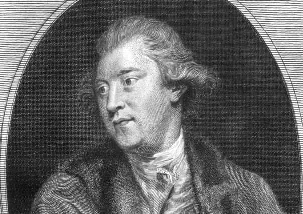 Scottish poet James Macpherson. Engraving by J K Sherwin after painting by Joshua Reynolds. Picture: Hulton Archive/Getty Images