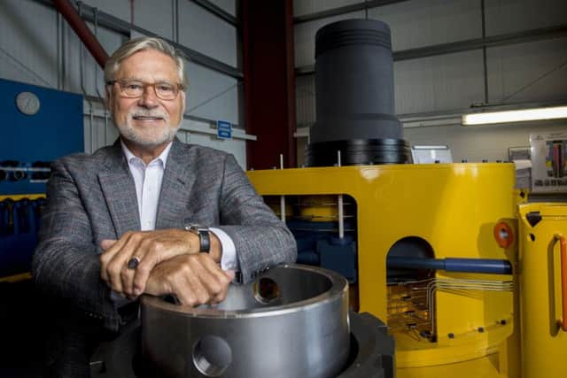 Plexus boss Ben van Bilderbeek with the firm's Python wellhead
