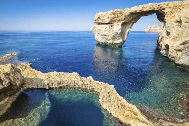 The world famous Azure Window on Gozo Island