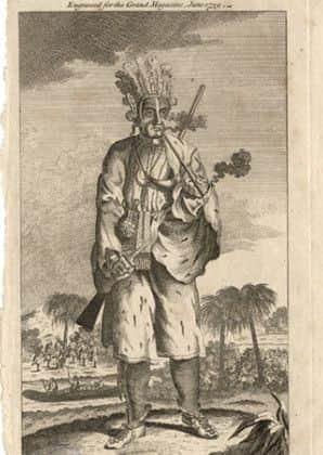 A sketch of Indian Peter, taken from his book which set out his experinces in the United States - and his suffering  at the hands of Aberdeen's most influential men.