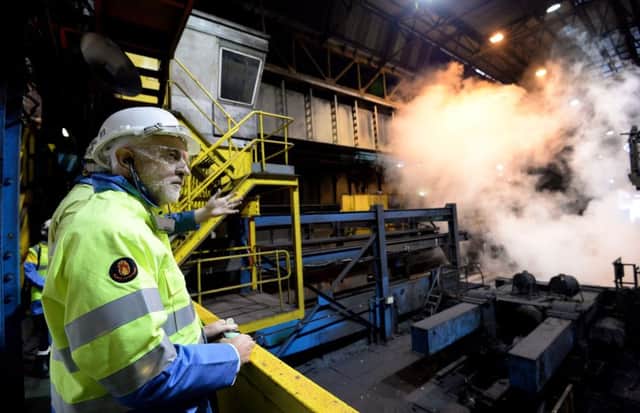 Labour Party leader Jeremy Corbyn made a visit to Tata Steel's Scunthorpe site yesterday. Picture: PA