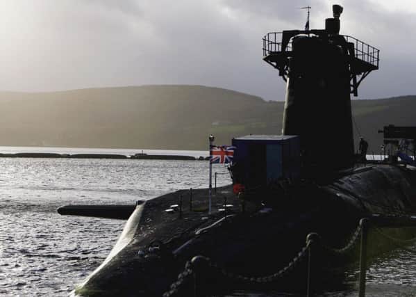 HMS Vanguard sits in dock at Faslane Submarine base on the Clyde. Picture: Getty