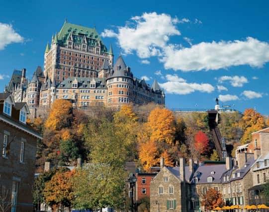 The Exterior of the Fairmont hotel Le Chateau Frontenac in Quebec City, Quebec, Canada.