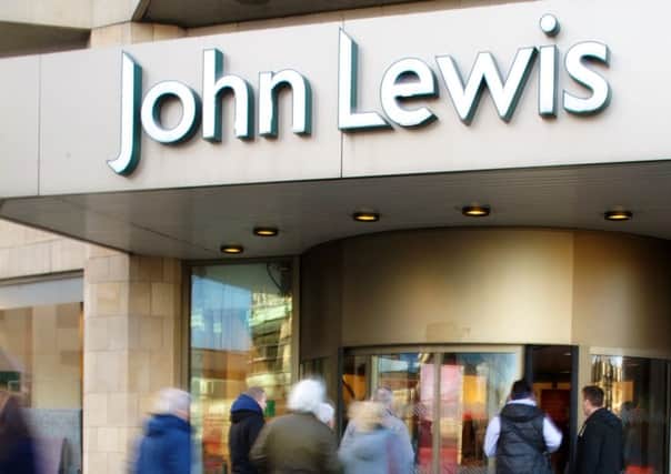 John Lewis said sales fell at all three of its Scottish branches last week