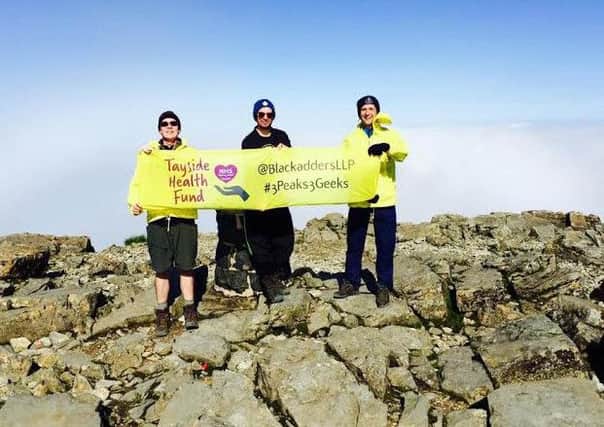 Andrew Wallace, Simon Allison and Jack Boyle completed the Three Peaks Challenge earlier this year. Photo: Andrew Wallace
