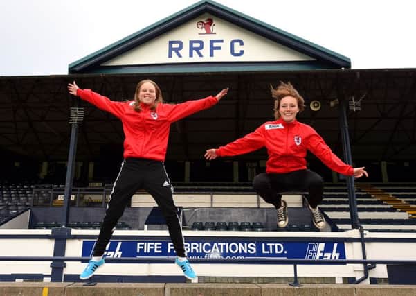 Raith Rovers player Tiegan Clark (left) was an unlikely viral sensation this week. Picture: Walter Neilson