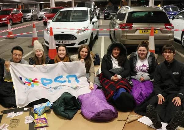 Some of the rough sleepers from Robert Gordon University who took part in the fundraiser