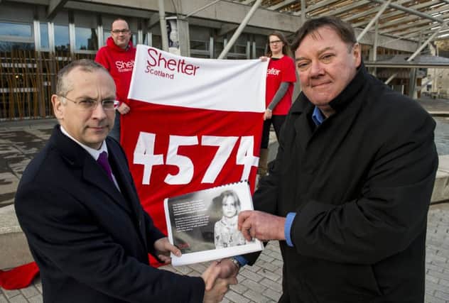 MSP Jim Eadie and Graeme Brown  launch Shelter Scotlands campaign. Picture: Ian Georgeson