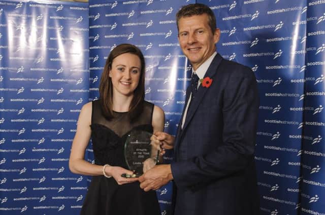 Laura Muir is pictured with guest of honour Steve Cram. Picture: Bobby Gavin
