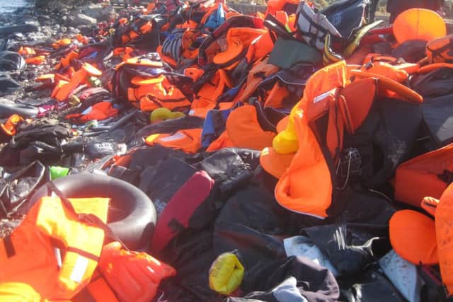 Mountains of life jackets